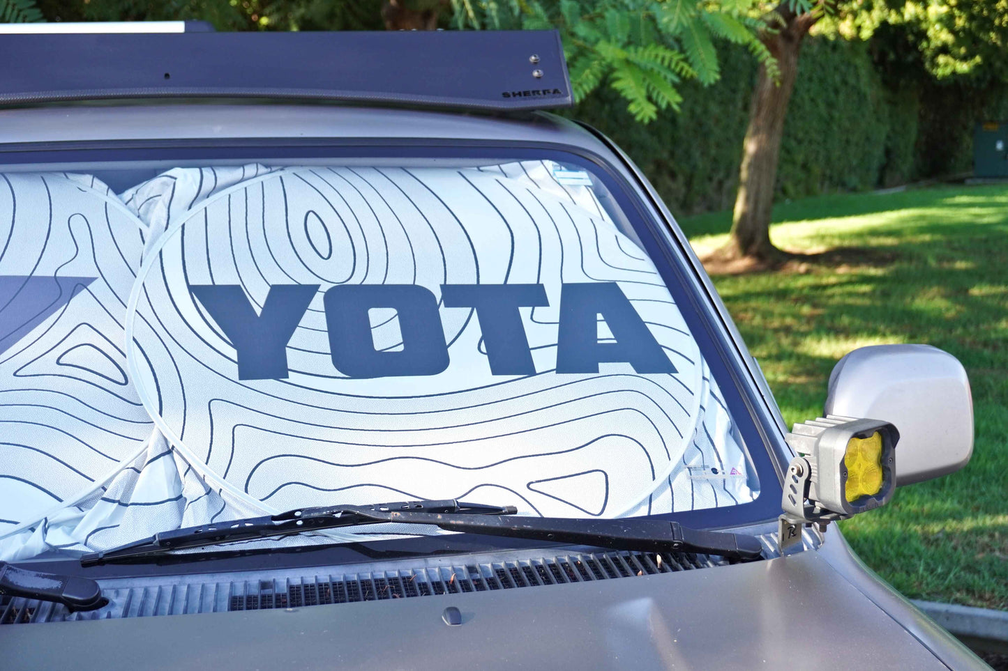 TRD Stripes Topographic Map Windshield Sunshade for Toyota, YOTA