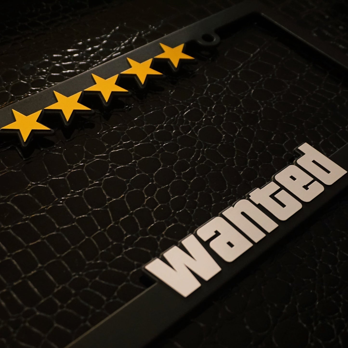 wanted level 5 star gold star license plate frame GTA grand theft auto