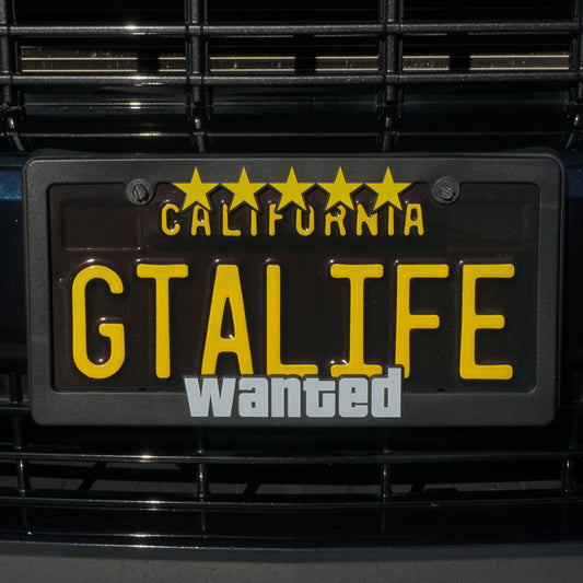 GTA Wanted Level 5 Stars License Plate Frame