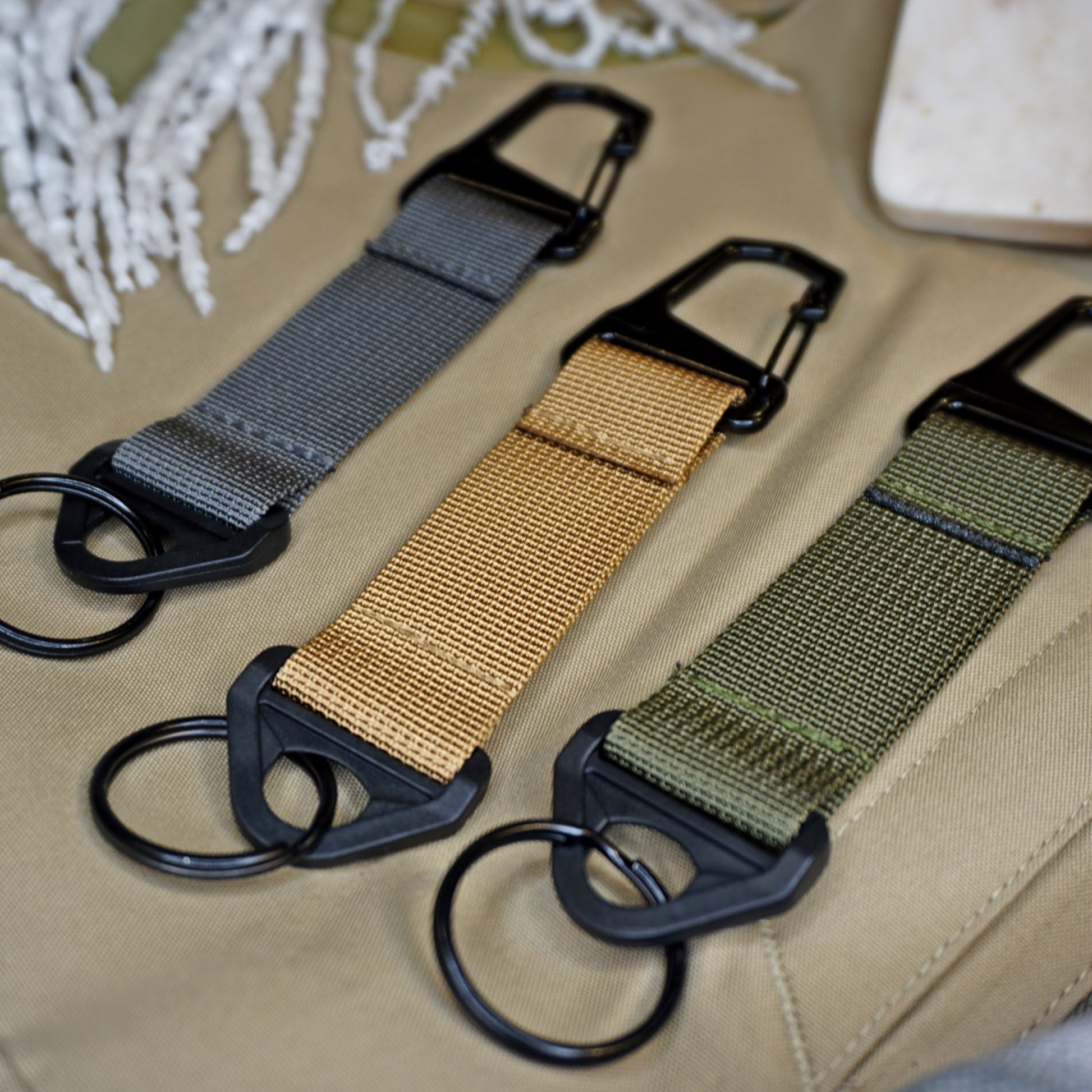 nylon clip snap hook tactical keychain carabiners