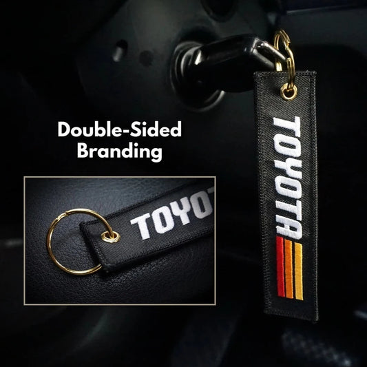 Retro Heritage Stripes Keychain for Toyota, Black