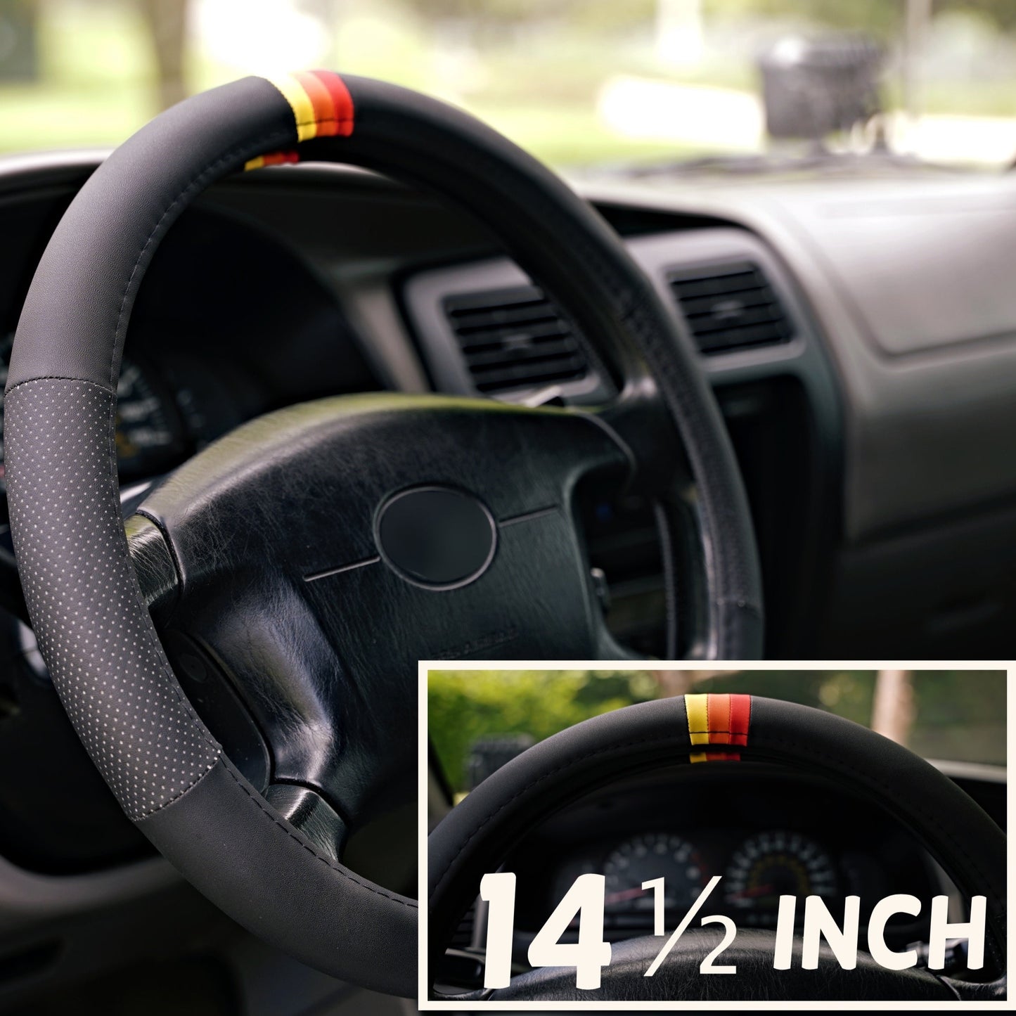 Retro Stripes Steering Wheel Cover for Toyota, 14 1/2 Inch